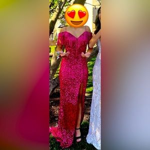 Alyce Paris Prom Dress - Style 61389 - Fuschia Cerise color - Size 0